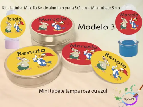 Kit Latinhas e Mini Tubetes -pica Pau