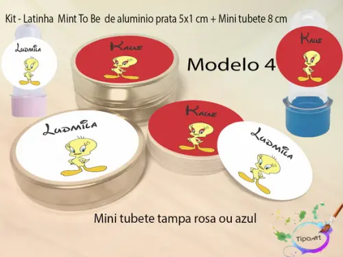 Kit Latinhas e Mini Tubetes -piu Piu