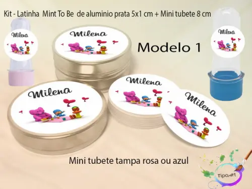 Kit Latinhas e Mini Tubetes -pocoyo