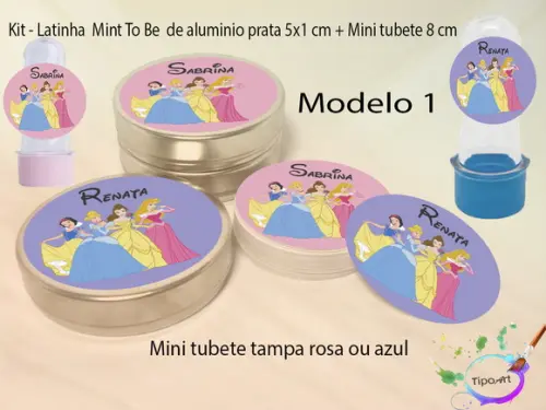 Kit Latinhas e Mini Tubetes -princesas