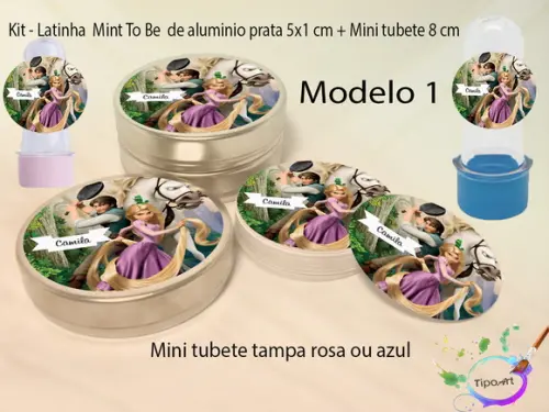 Kit Latinhas e Mini Tubetes -rapunzel