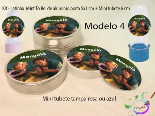 Kit Latinhas e Mini Tubetes -rapunzel