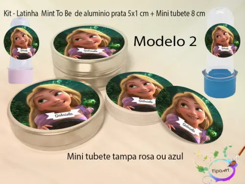Kit Latinhas e Mini Tubetes -rapunzel