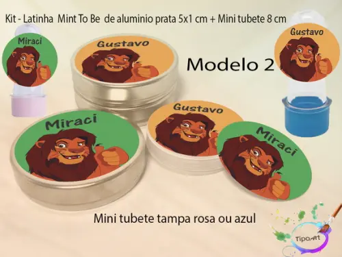 Kit Latinhas e Mini Tubetes -rei Leão
