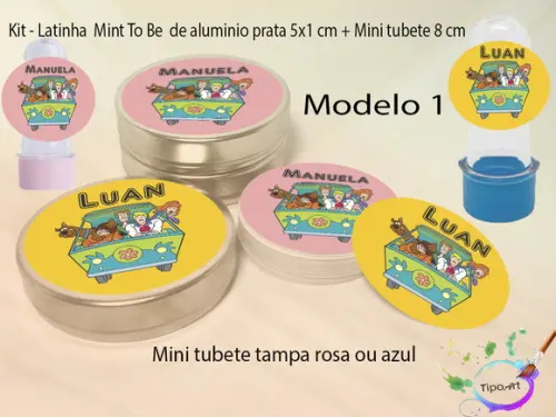 Kit Latinhas e Mini Tubetes -scooby Doo