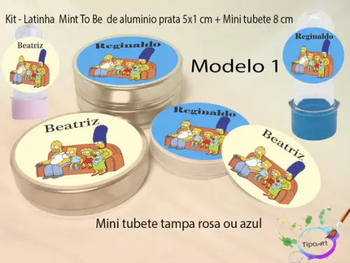 Kit Latinhas e Mini Tubetes -simpson