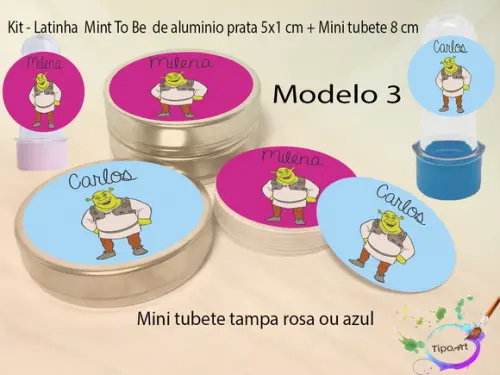 Kit Latinhas e Mini Tubetes -shrek