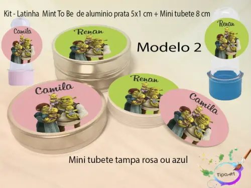 Kit Latinhas e Mini Tubetes -shrek