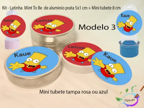 Kit Latinhas e Mini Tubetes -simpson