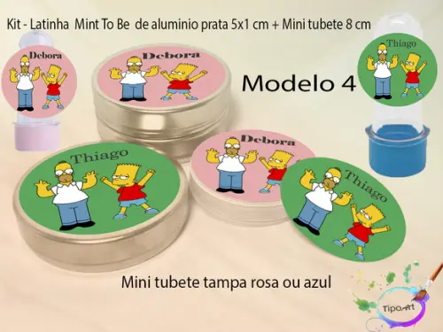 Kit Latinhas e Mini Tubetes -simpson