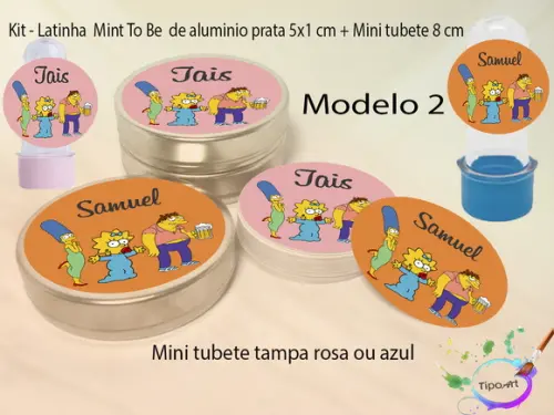 Kit Latinhas e Mini Tubetes -simpson