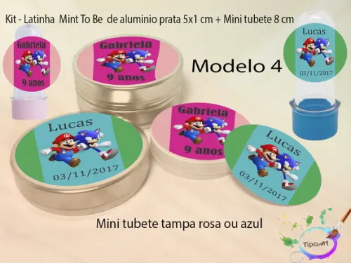 Kit Latinhas e Mini Tubetes -sonic
