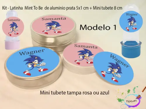 Kit Latinhas e Mini Tubetes -sonic
