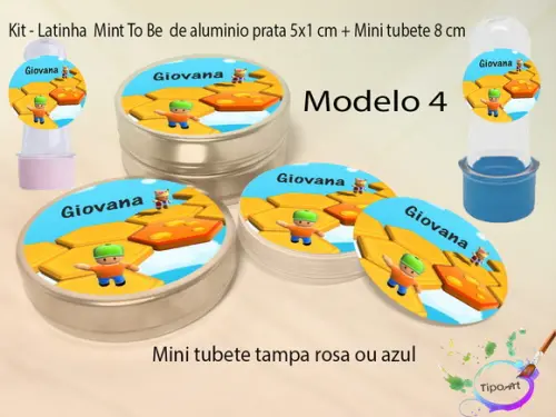 Kit Latinhas e Mini Tubetes -stumble Guys