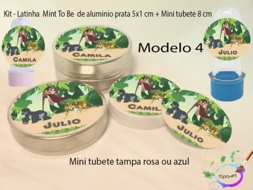 Kit Latinhas e Mini Tubetes -tarzan