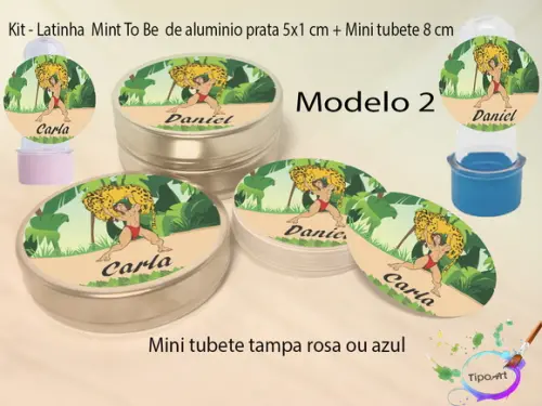 Kit Latinhas e Mini Tubetes -tarzan