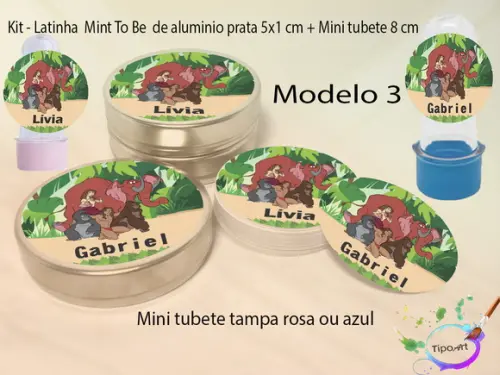 Kit Latinhas e Mini Tubetes -tarzan
