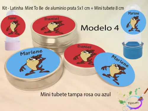 Kit Latinhas e Mini Tubetes -taz Mania