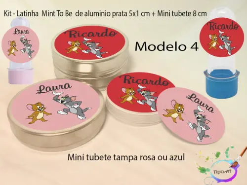 Kit Latinhas e Mini Tubetes -tom e Jerry