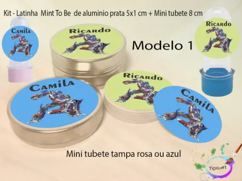 Kit Latinhas e Mini Tubetes -transformers