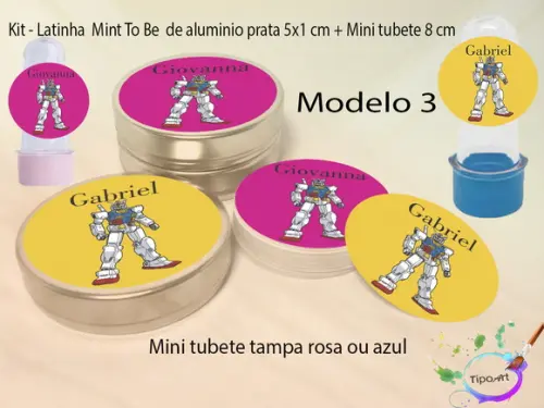 Kit Latinhas e Mini Tubetes -transformers
