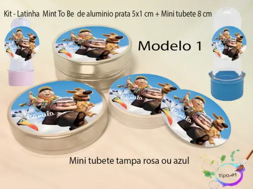 Kit Latinhas e Mini Tubetes -up Altas Aventuras