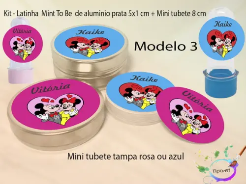 Kit Latinhas e Mini Tubetes -turma do Mickey