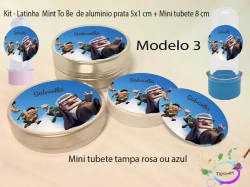Kit Latinhas e Mini Tubetes -up Altas Aventuras