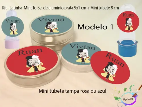 Kit Latinhas e Mini Tubetes -vilões