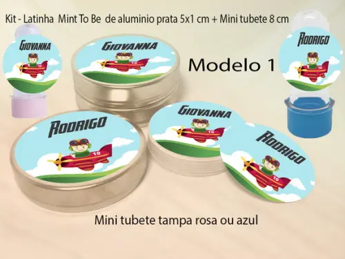 Kit Latinhas e Mini Tubetes-aviador