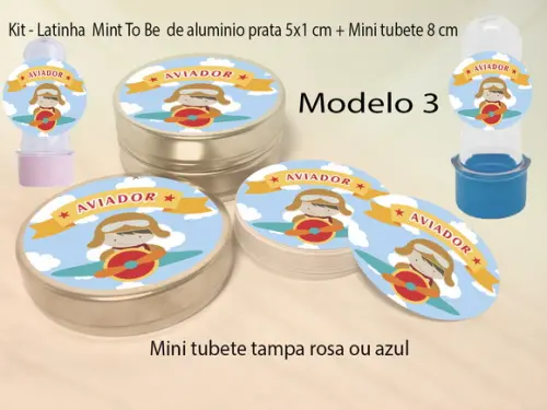 Kit Latinhas e Mini Tubetes-aviador