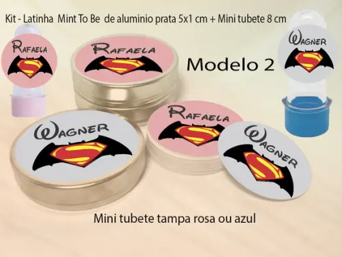 Kit Latinhas e Mini Tubetes-batman