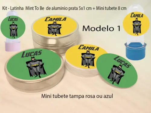 Kit Latinhas e Mini Tubetes-batman