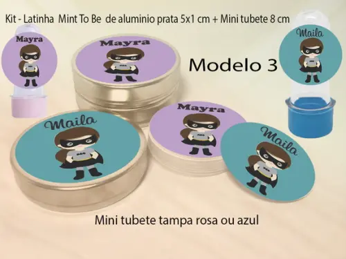 Kit Latinhas e Mini Tubetes-batman