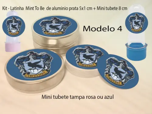 Kit Latinhas e Mini Tubetes-brasões Hogwarts