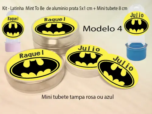 Kit Latinhas e Mini Tubetes-batman