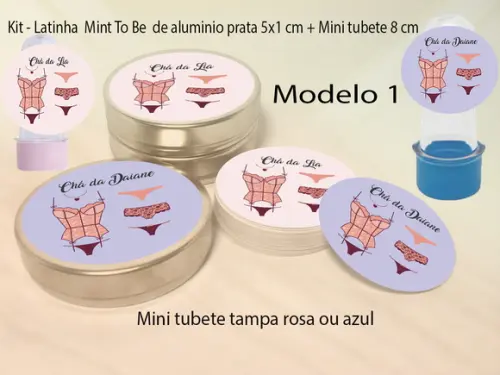 Kit Latinhas e Mini Tubetes-chá de Lingerie#1