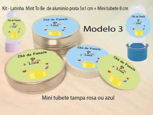 Kit Latinhas e Mini Tubetes-chá de Cozinha/panela