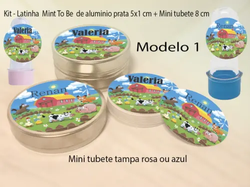 Kit Latinhas e Mini Tubetes-fazendinha