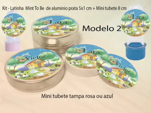 Kit Latinhas e Mini Tubetes-fazendinha