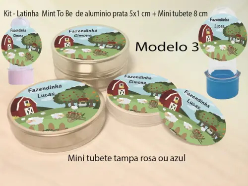 Kit Latinhas e Mini Tubetes-fazendinha