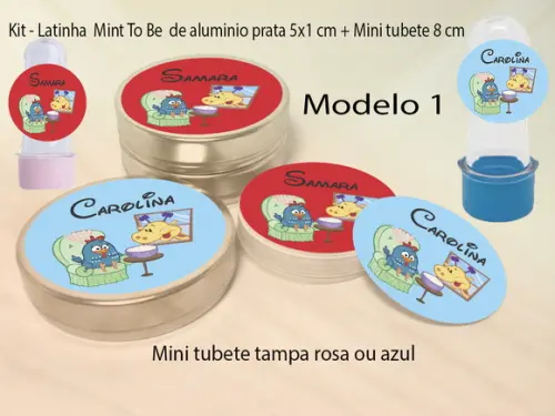 Kit Latinhas e Mini Tubetes-galinha Pintadinha