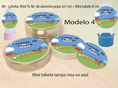 Kit Latinhas e Mini Tubetes-fazendinha