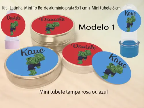Kit Latinhas e Mini Tubetes-hulk