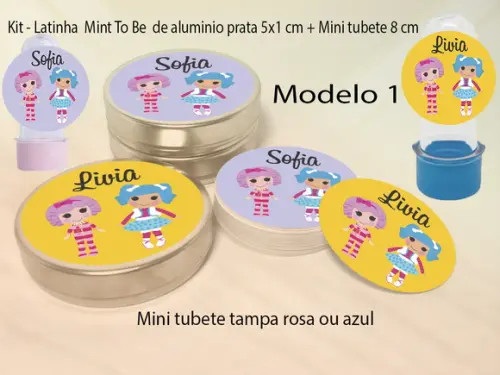 Kit Latinhas e Mini Tubetes-lalaloopsy