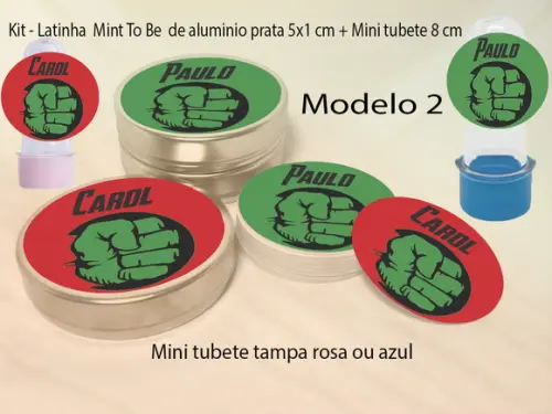 Kit Latinhas e Mini Tubetes-hulk