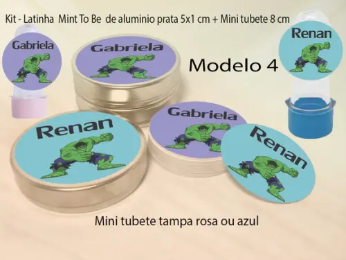 Kit Latinhas e Mini Tubetes-hulk