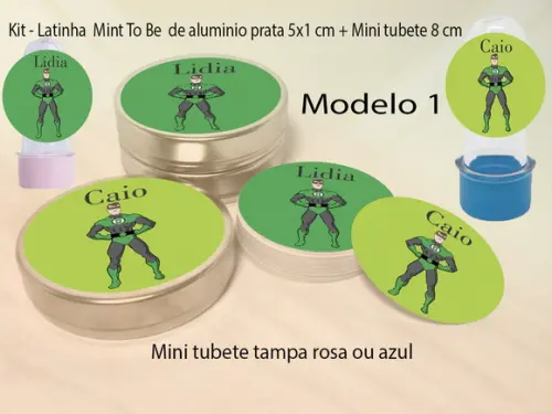 Kit Latinhas e Mini Tubetes-lanterna Verde