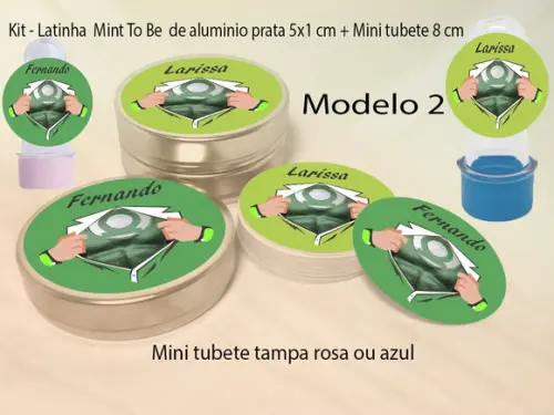 Kit Latinhas e Mini Tubetes-lanterna Verde