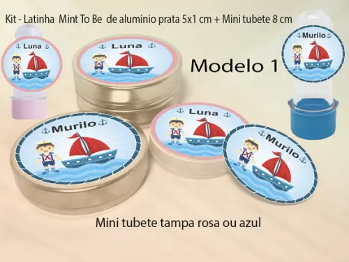 Kit Latinhas e Mini Tubetes-marinheiro